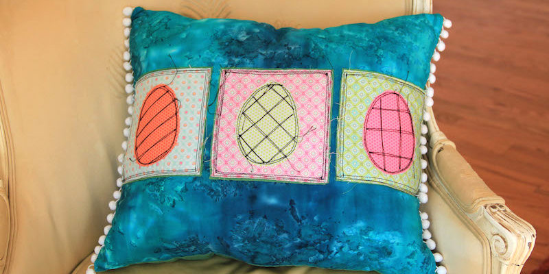 Easy Sew Easter Egg Pillow that is perfect for Spring and Easter Home decor