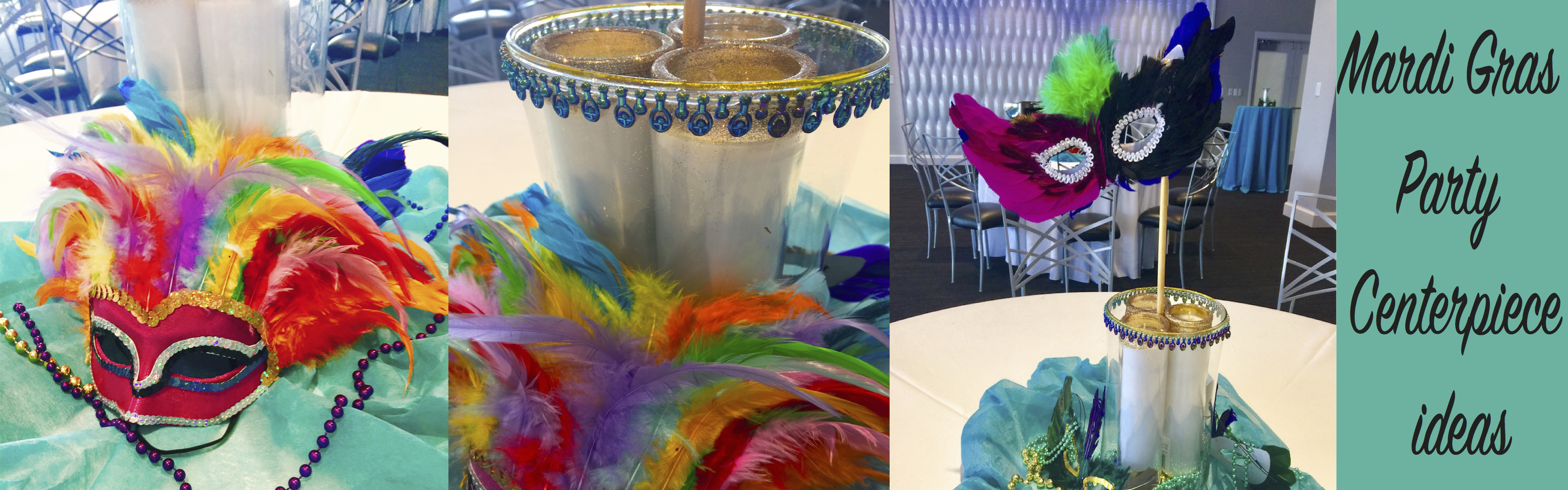 Mardi Gras Party Centerpiece Ideas With Peacock Inspiration